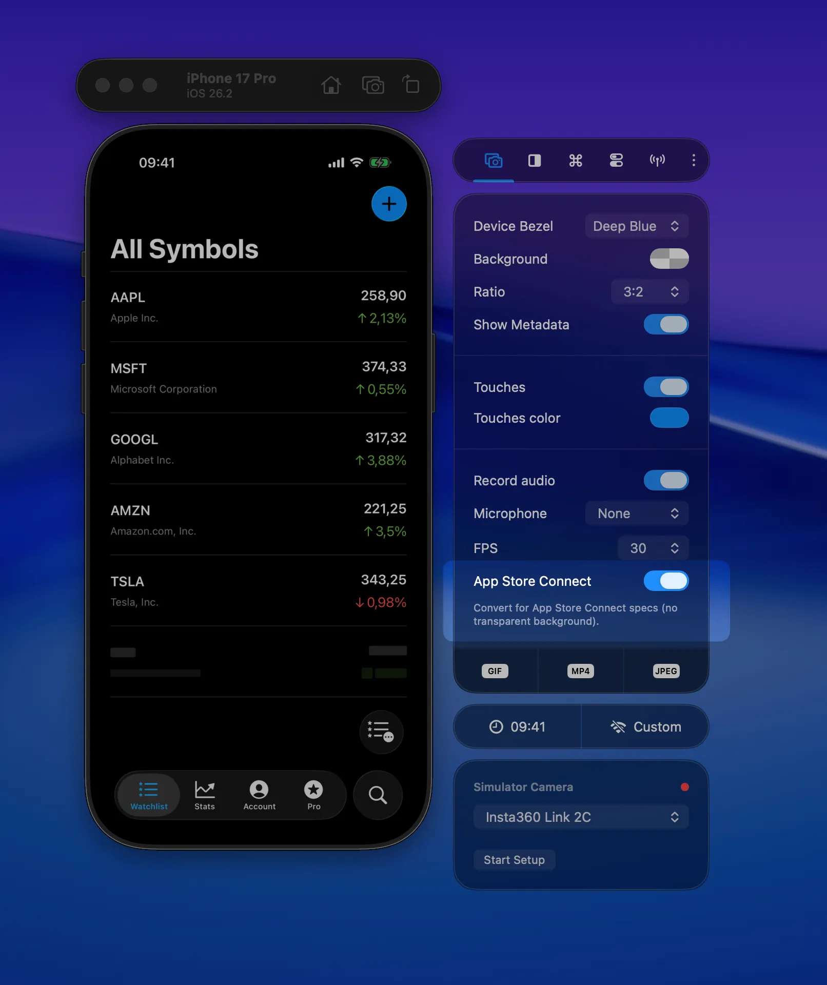 App Preview Optimized setting in Settings → Captures