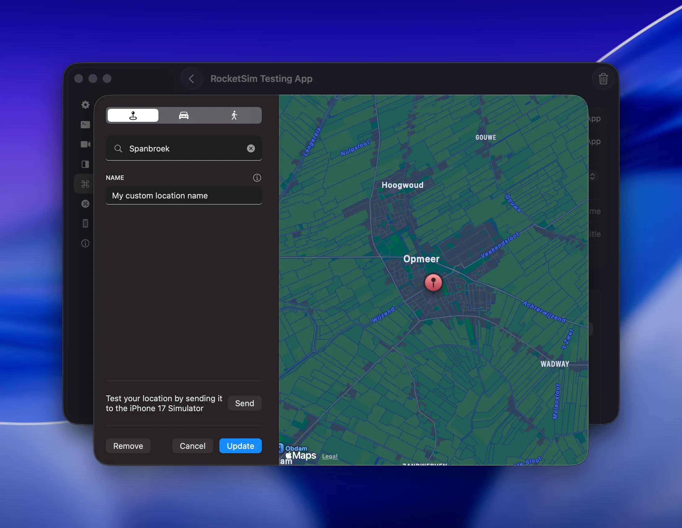 Creating a single location App Action