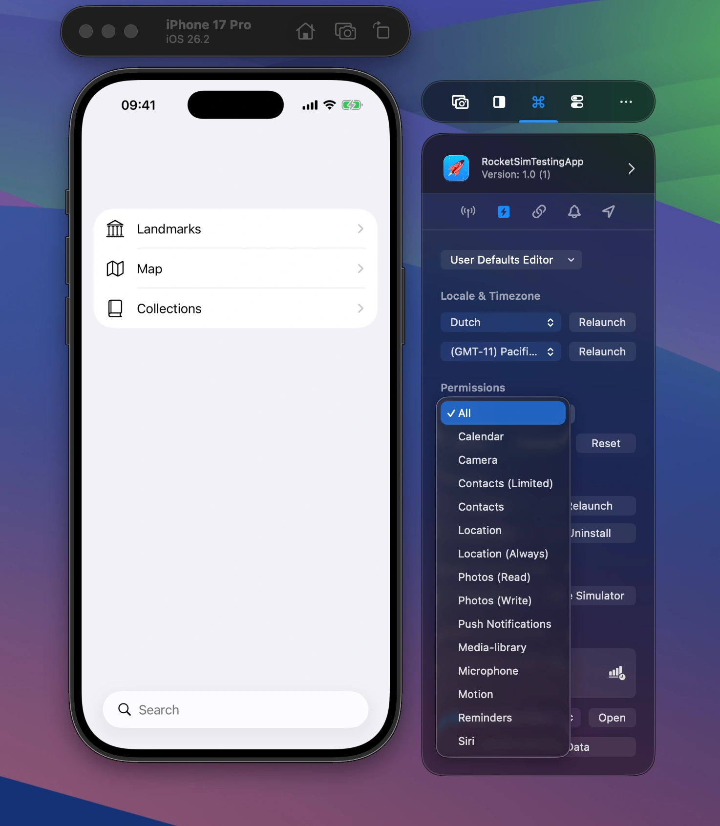 Grant, revoke, or reset permissions like camera, location, contacts, photos, and more without reinstalling your app.