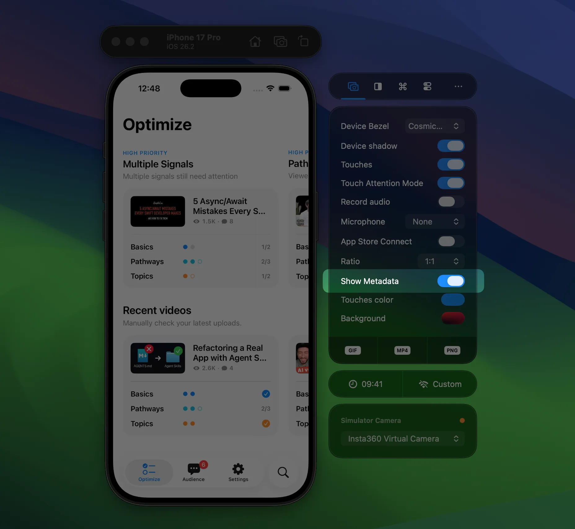 A new "Show metadata" option is now available in the Side Window.